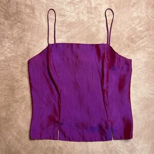 Vintage 90s Unite! Union Made Purple Bustier Corset Top Sleeveless Boning Formal